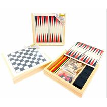 דומינו ששבש שחמט וזוג קלפים בקופ עץ 18X18X3 סמ | חנות מקוונת ALONIT