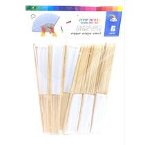 מניפה נייר 6 יח ידית עץ 22 סמ | חנות מקוונת ALONIT