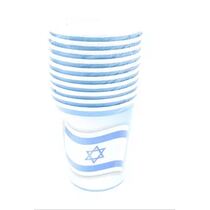 כוסות נייר דגל ישראל 8X5 סמ 10 יח, фото 