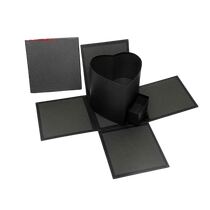 קופסאת קרטון הפתעה שחורה נפתחת + לב 18X18 ס"מ | חנות מקוונת ALONIT