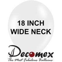 חבילת בלוני גומי 18 אינטש לבן פיה רחבה DECOMEX 100 | חנות מקוונת ALONIT