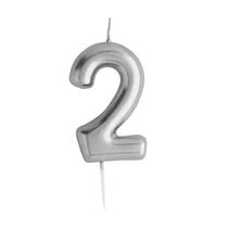 נר מספר כסף מבריק , ספרה 2 | חנות מקוונת ALONIT