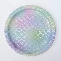 צלחות נייר 8 יח' סט בת הים קשקשים בינוני | חנות מקוונת ALONIT