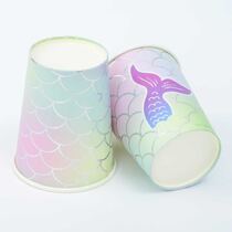 כוסות נייר 8 יח' סט בת הים קשקשים מבריק | חנות מקוונת ALONIT