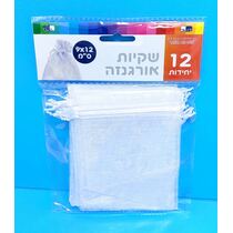 שקית אורגנזה לבן קשירה 9X12  סמ | חנות מקוונת ALONIT