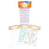 דף מדבקות אבנים פרח פנינה צבעוני 19.5X10 סמ, фото 