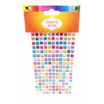 דף מדבקות אבני חן מרובע צבעוני בלוח 20X10 סמ, фото 