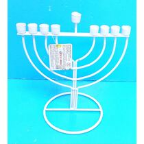 חנוכיה מתכת לבן 18X16 סמ | חנות מקוונת ALONIT