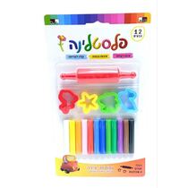 פלסטלינה צבעוני + מערוך + 4 שבלונות 30X18 סמ | חנות מקוונת ALONIT