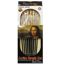 מכחולים מעץ ראש עגול 9 יח עץ / שחור | חנות מקוונת ALONIT