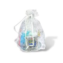 מארז של קופסא מפלסטיק בצורת לב ממולאת בסוכריות,מחזיק מפתחות תהילים בשקית אורגנזה | חנות מקוונת ALONIT