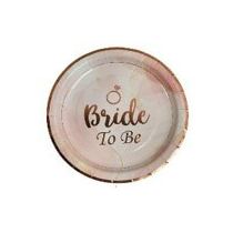 8 צלחות קטנות bride to be עם הטבעה | חנות מקוונת ALONIT