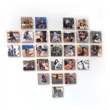 קיר תמונות מעוצב בלוקי עץ | חנות מקוונת ALONIT