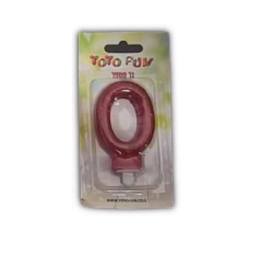 נר מספר 0 אדום נוצץ | חנות מקוונת ALONIT