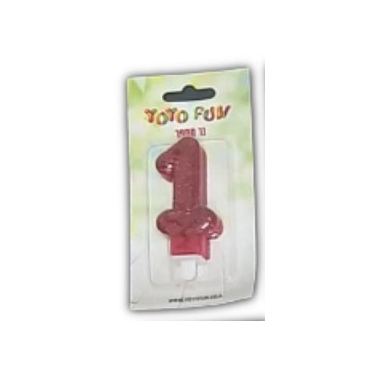 נר מספר 1 אדום נוצץ | חנות מקוונת ALONIT