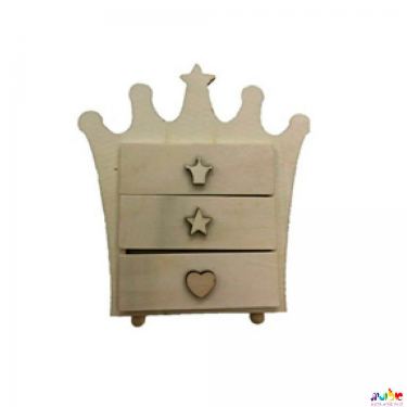 קופסאת תכשיטים עץ טבעי 3 מגירות | חנות מקוונת ALONIT