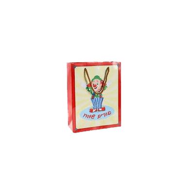 שקית נייר שמח ליצן אדום קטן שקית נייר שמח ליצן אדום קטן | חנות מקוונת ALONIT