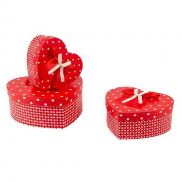 סט קופסאת קרטון לב מנוקד קרם | חנות מקוונת ALONIT