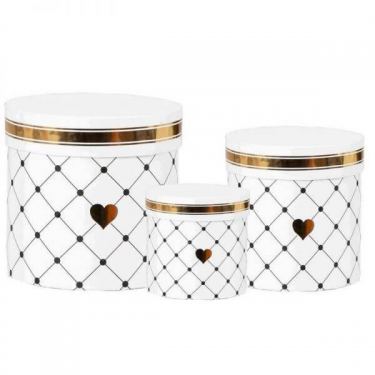 סט 3 קופסאת קרטון פי וי סי מעויין לבן | חנות מקוונת ALONIT