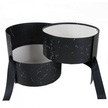 קופסאת קרטון עגול קומותיים + פי וי סי -שחור שיש קופסאת קרטון עגול קומותיים + פי וי סי -שחור שיש | חנות מקוונת ALONIT