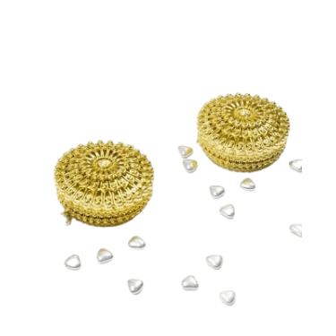 קופסאת פלסטיק עגולה ק.9 ג.4.5 סמ - זהב 6 יח | חנות מקוונת ALONIT