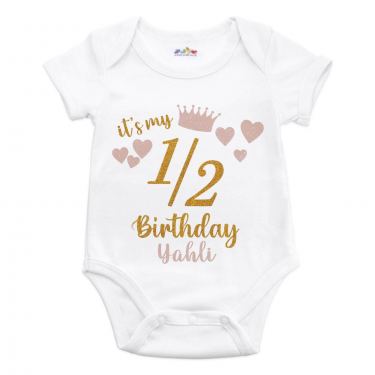 בגד גוף לתינוק חצי יום הולדת | חנות מקוונת ALONIT