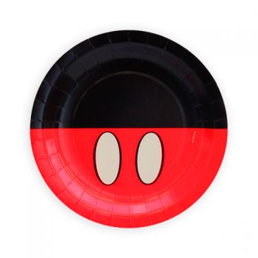 צלחות נייר 20 סמ עגולות - 8 יח מיקי מאוס קלאסי | חנות מקוונת ALONIT