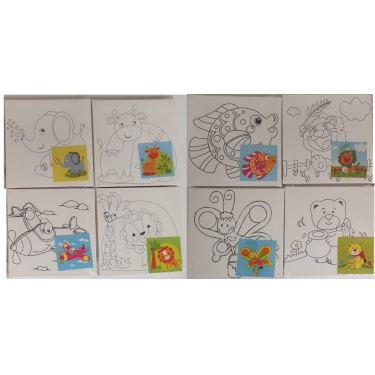 מסגרת קנווס עם ציור 15X15 סמ + צבע + מכחול | חנות מקוונת ALONIT