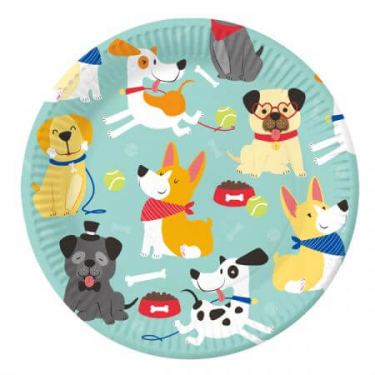 צלחות נייר 23 סמ עגולות - 6 יחידות - מסיבת כלבים | חנות מקוונת ALONIT