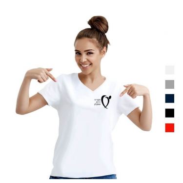 הדפסת חולצה לבית ספר צווארון V מבוגרים | חנות מקוונת ALONIT