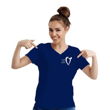 הדפסת חולצה לבית ספר צווארון V מבוגרים | חנות מקוונת ALONIT
