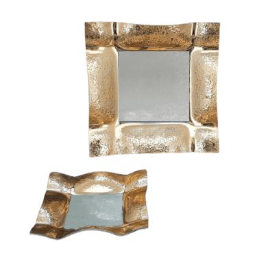 מגש זכוכית מרובע זהב 25*25 | חנות מקוונת ALONIT
