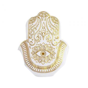 חבילת 16 מפיות נייר בצורת חמסה - זהב מוטבע | חנות מקוונת ALONIT