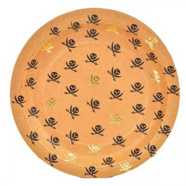 צלחות נייר 20 סמ קראפט פרימיום הטבעת זהב 8 יח - פיראטים | חנות מקוונת ALONIT