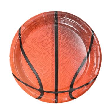 צלחות סט כדורסל בינוני 8 יח' | חנות מקוונת ALONIT