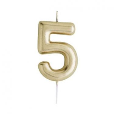 נר מספר זהב מבריק מספר 5 | חנות מקוונת ALONIT