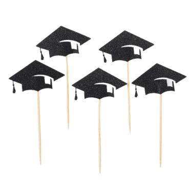 קיסם כובע סיום לימודים 5 יח' שחור גליטר | חנות מקוונת ALONIT