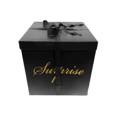 קופסאת הפתעה שחורה מקרטון נפתחת + סרט | חנות מקוונת ALONIT