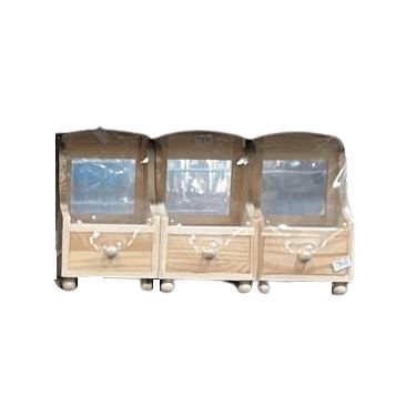 קופסאת תכשיטים עץ טבעי עם מראה דגם 10506 | חנות מקוונת ALONIT