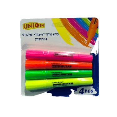 טוש זוהר 4 יחידות דו צדדי בלוח | חנות מקוונת ALONIT