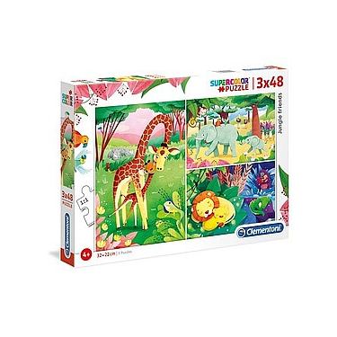 פאזל חברים בג'ונגל 3X48 חלקים סופר קולור פאזל חברים בג'ונגל 3X48 חלקים סופר קולור | חנות מקוונת ALONIT