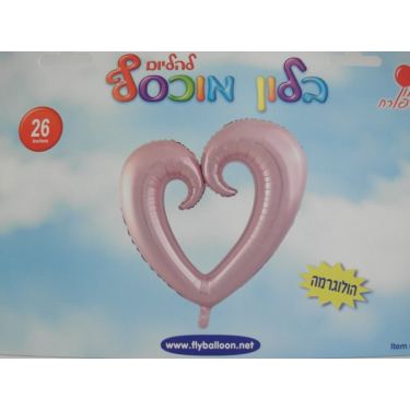 בלון הליום לב ורוד עם חור 26 אינטש | חנות מקוונת ALONIT