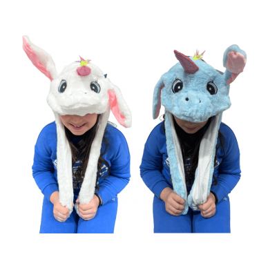 כובע פרווה חד קרן אזניים ארוכות עם אור | חנות מקוונת ALONIT