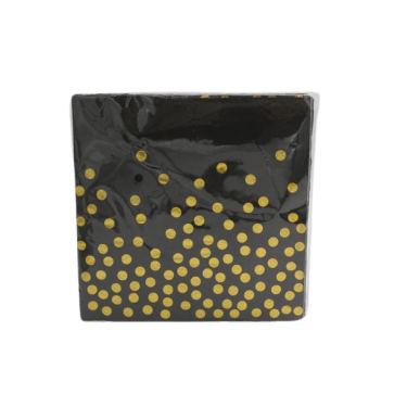 מפיות נייר 20 יח' שחור זהב עיגולים | חנות מקוונת ALONIT