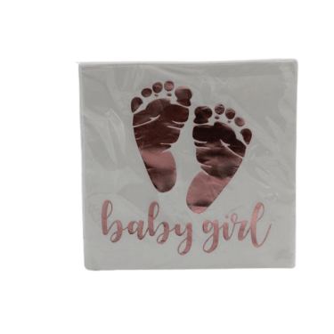 מפיות נייר 20 יח' רוז גולד Baby Girl | חנות מקוונת ALONIT