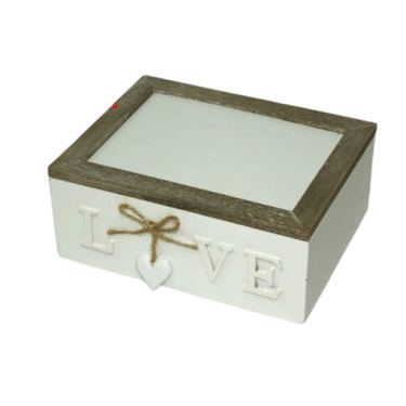 תיבת תכשיטים עץ דגם LOVE לסובלימציה 17X22 ס"מ | חנות מקוונת ALONIT