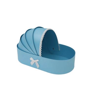 קופסאת הפתעה בצורת עריסה תכלת 33X8 ס"מ | חנות מקוונת ALONIT