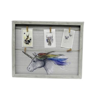 מסגרת עץ + 5 אטבים רקע חד קרן 50X40 ס"מ | חנות מקוונת ALONIT