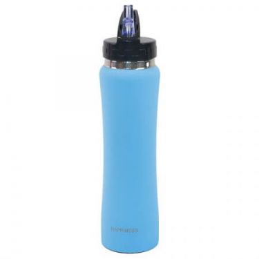 בקבוק 500 מל נירוסטה ציפוי גומי דופן כפולה - כחול פסטל | חנות מקוונת ALONIT