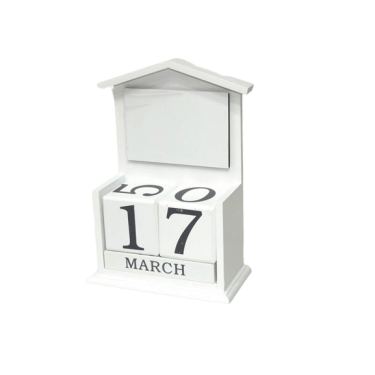 תאריכון מעץ עם קוביות לבן לסובלימציה 16X26 ס"מ | חנות מקוונת ALONIT